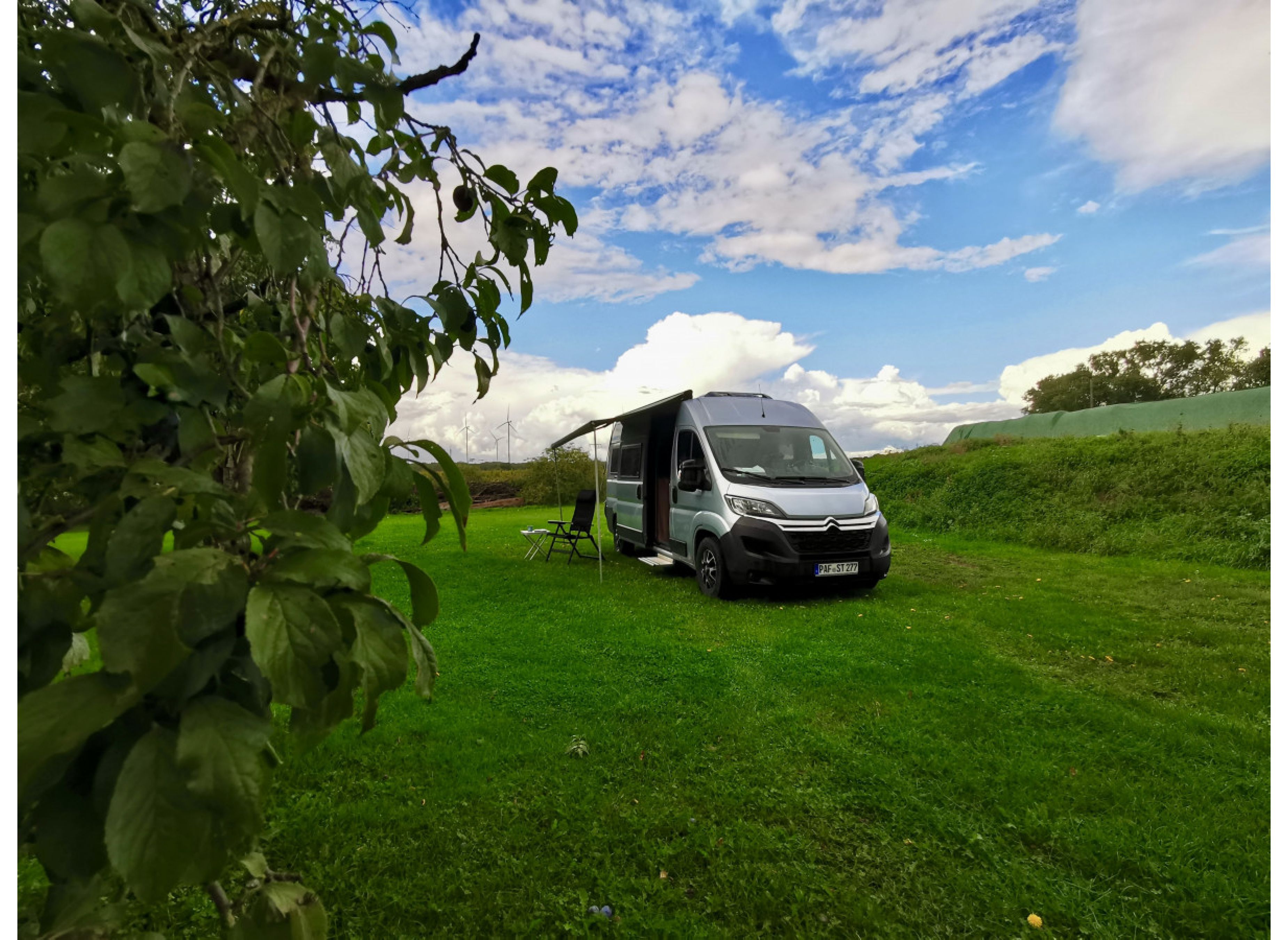 Camping unter Obstbäumen am Reiterhof