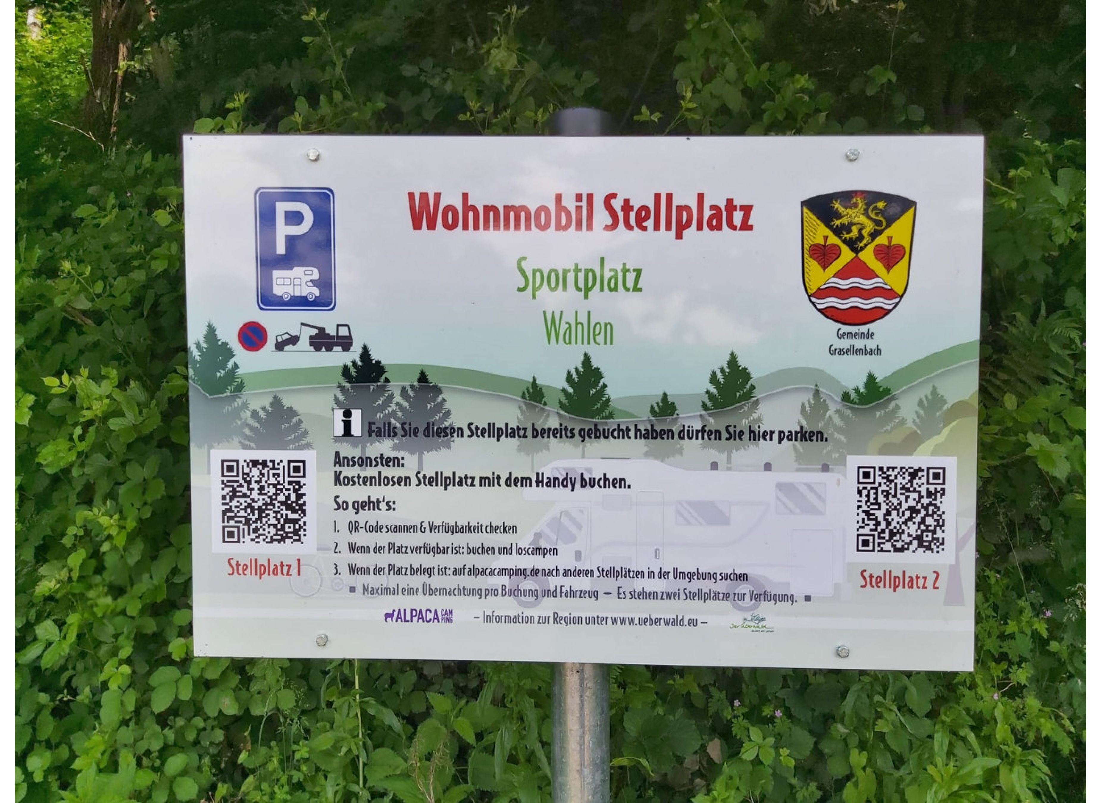 Stellplatz im Odenwald-Dorf Grasellenbach OT Wahlen direkt am Waldrand