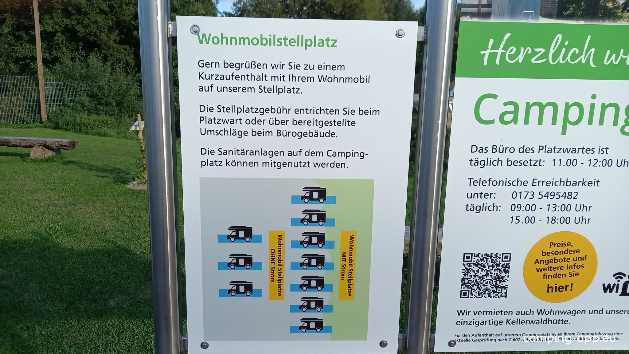 Wohnmobilstellplatz vorm Campingplatz Kellerwald