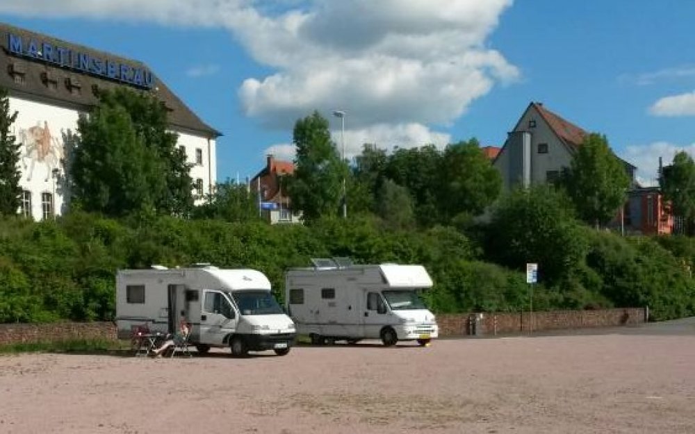Stellplatz Martinswiese / Mainufer Marktheidenfeld — Motorhome pitch in Marktheidenfeld