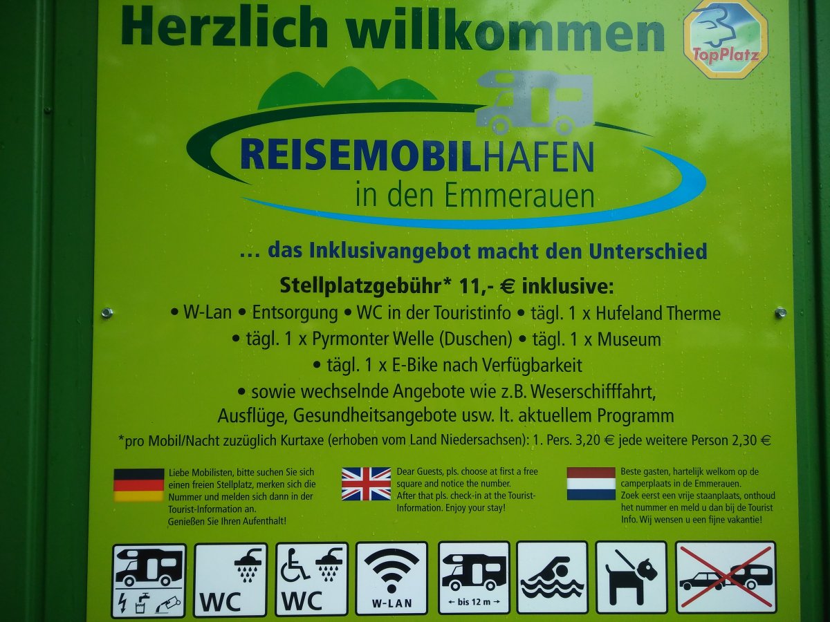 Reisemobilhafen an den Emmerauen Bad Pyrmont