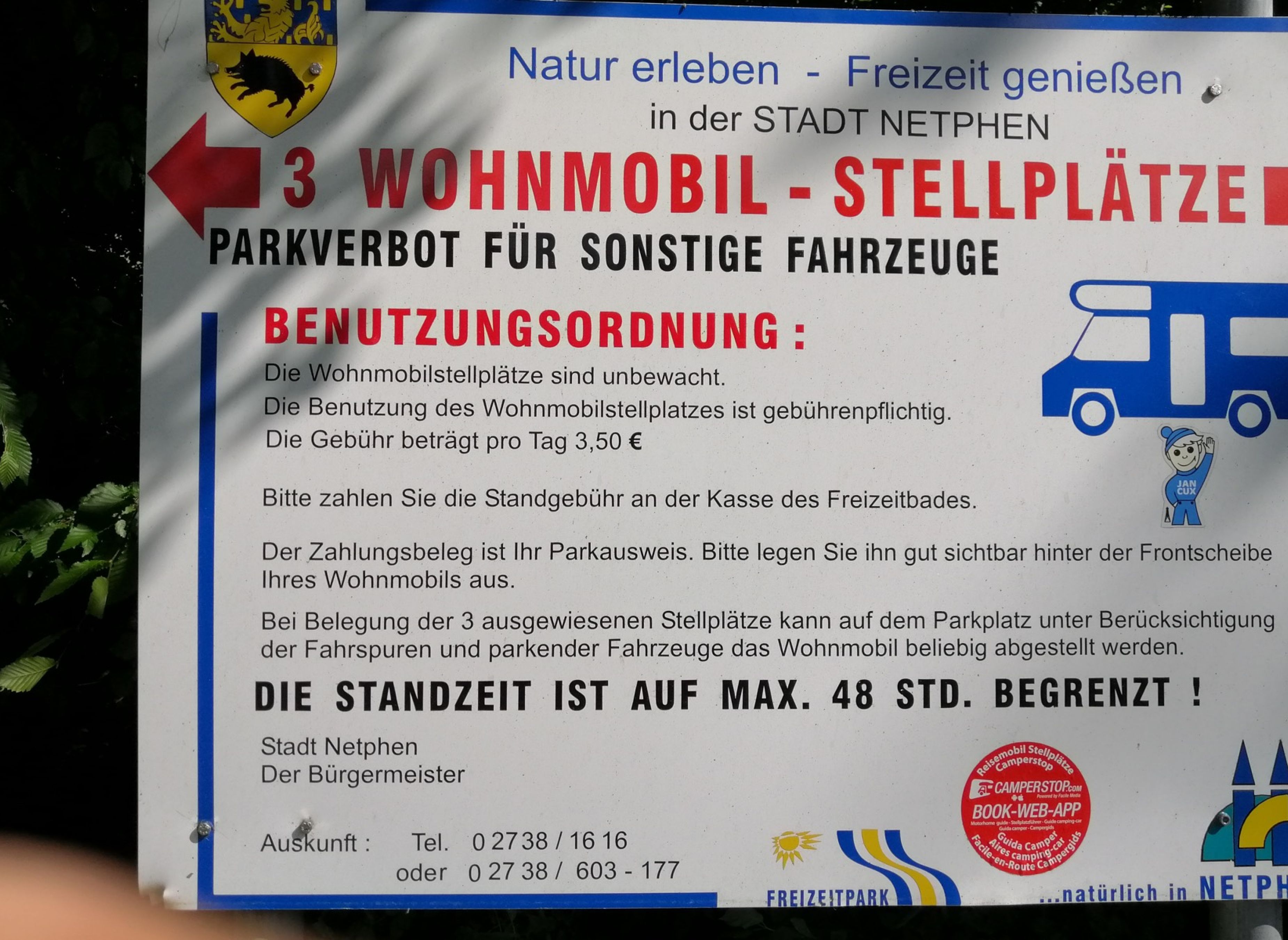 Stellplatz am Freizeitbad Netphen